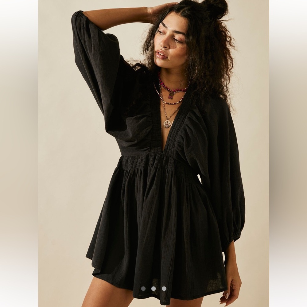 Free People For the Moment Black Mini Dress